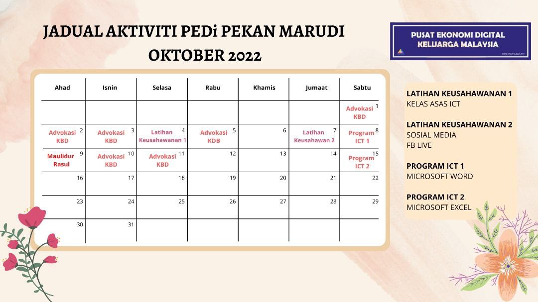 Aktiviti Bulan Oktober